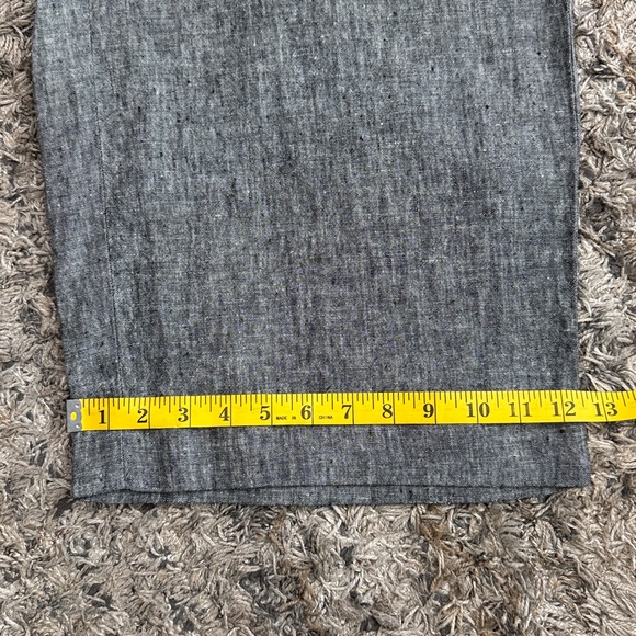 J. Jill Love Linen wide leg crop side zip black gray linen pants sz 2X - Picture 7 of 12